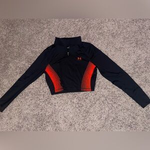 Under Armour Black and Orange Long Sleeve Top